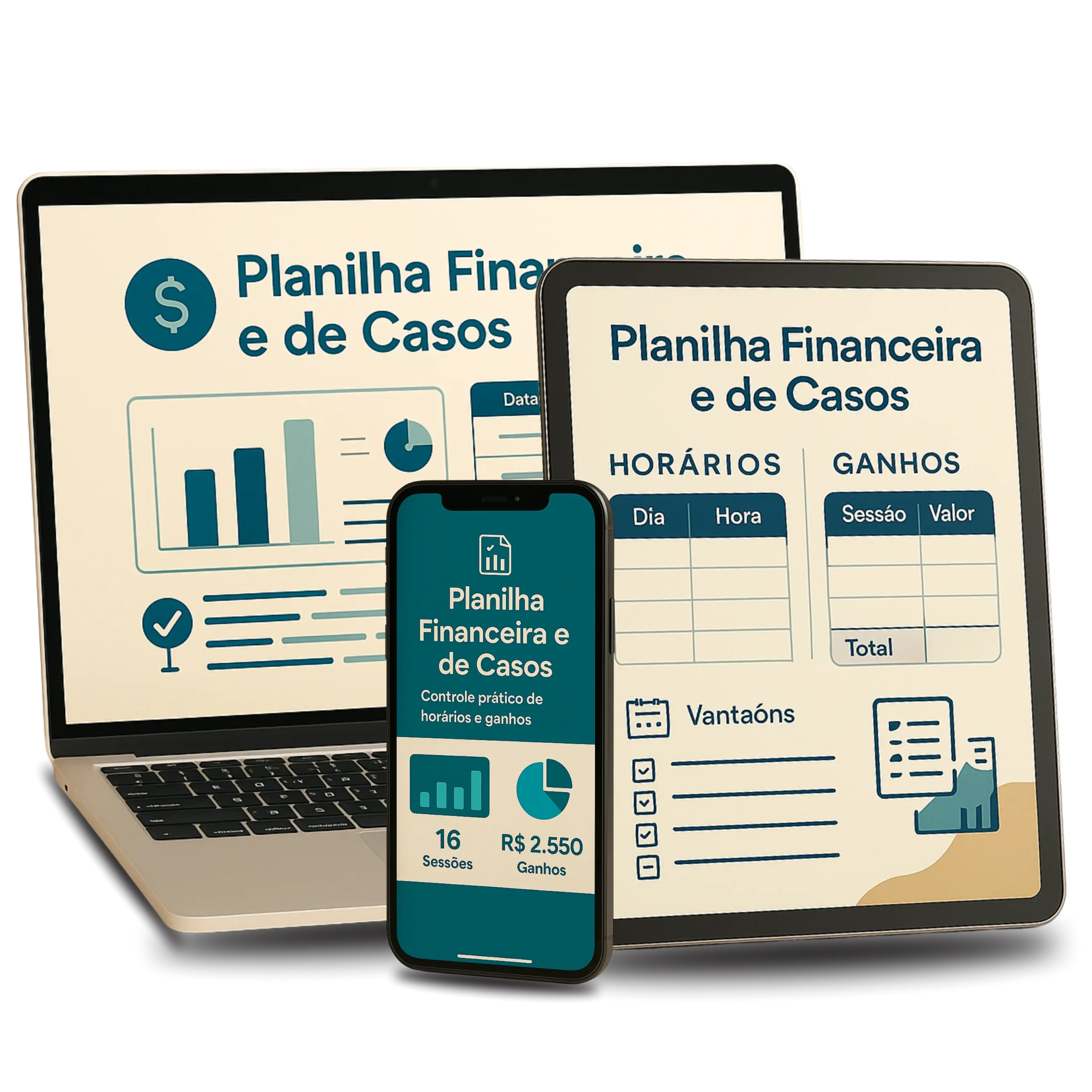 Planilha Financeira e de Casos para organização prática