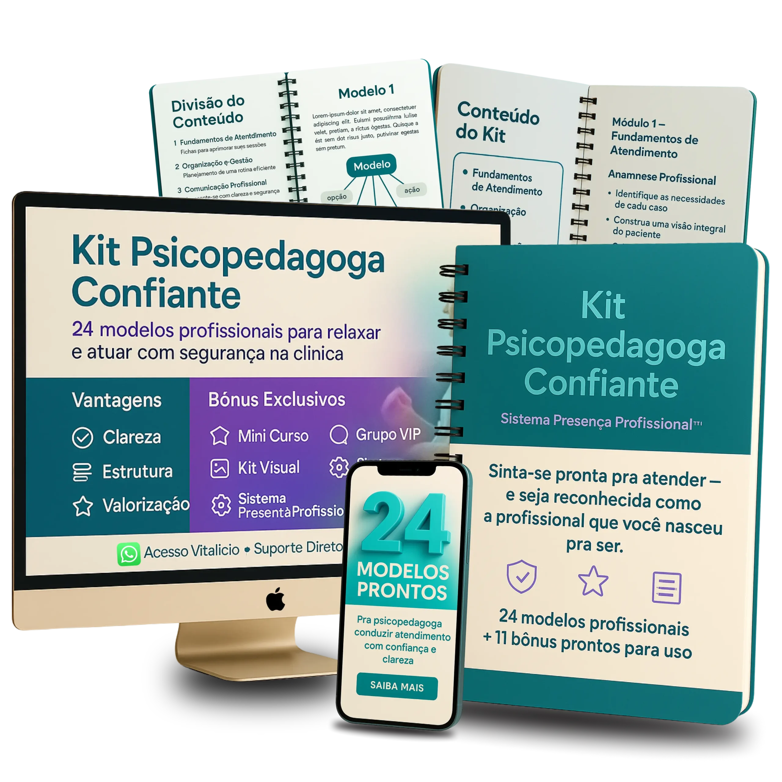 Mockup — Kit Psicopedagoga Confiante (35 materiais prontos)